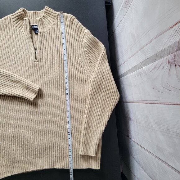 Vintage Lands End Men’s XL Long Sleeve ¼ Zip Pullover Ribbed Sweater Cotton NWOT - Picture 6 of 6